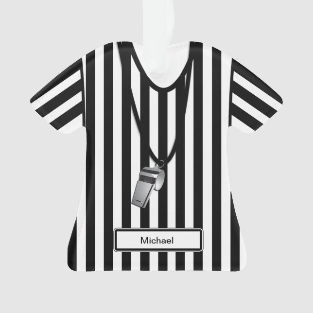 Personalised Referee with Whistle Ornament (Front)