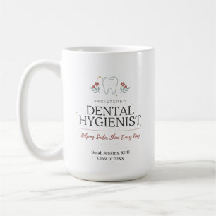Personalised Registered Dental Hygienist Floral Coffee Mug