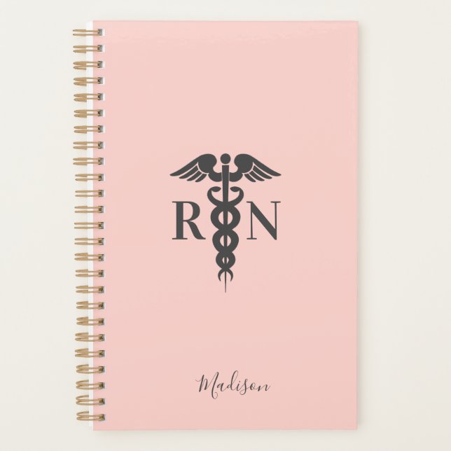  Personalised Registered Nurse Blush Pink Medical Planner (Front)