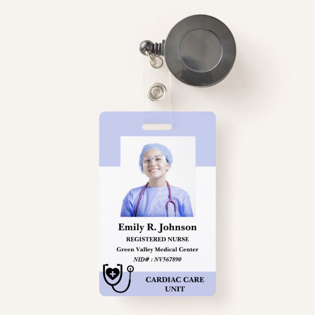 Personalised Registered  Nurse ID Badge (Front with Retractable)