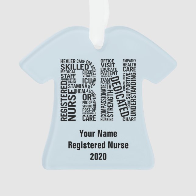 Personalised Registered Nurse RN Ornament (Front)