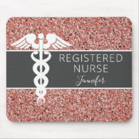 Personalised Registered Nurse Rose Gold Glitter