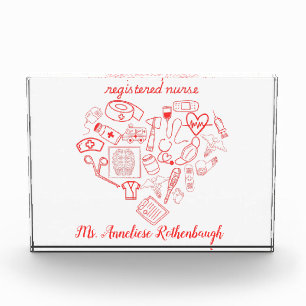 Personalised Registered Nurse with Heart Design Ph Photo Block