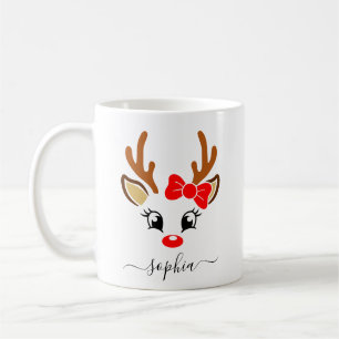 Personalised Reindeer Christmas Coffee Mug