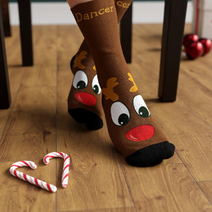 Personalised Reindeer Christmas Holiday Socks