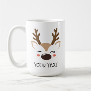 Personalised Reindeer Hot Cocoa or Coffee Mug