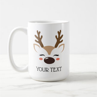 Personalised Reindeer Hot Cocoa or Coffee Mug