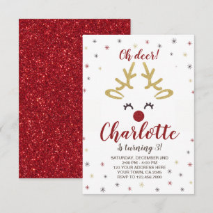 Personalised Reindeer Invitation