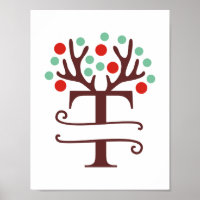 Personalised Reindeer Letter T Split Monogram