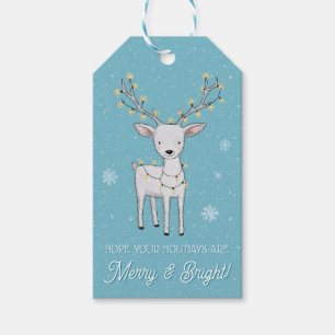 Personalised Reindeer Merry Bright Christmas Gift Tags