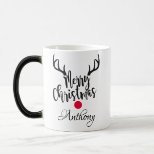 Personalised reindeer- merry christmas magic mug