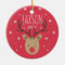 Personalised Reindeer Porcelain Christmas Ornament