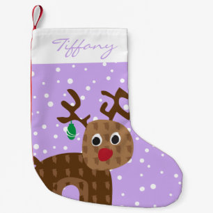 Personalised Reindeer Small Christmas Stocking