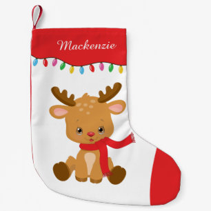 Personalised Reindeer Small Christmas Stocking