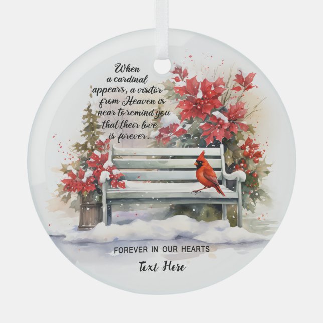 Personalised rememberance glass tree decoration (Front)