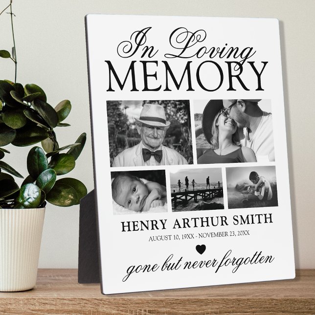 Personalised Remembrance 5 Photo Plaque (Creator Uploaded)