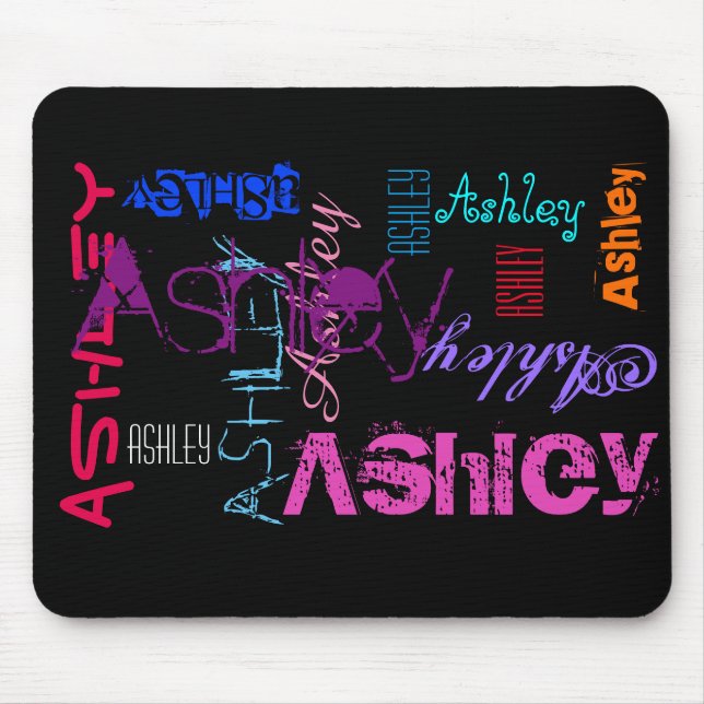 Personalised repeating name 6 letters Mousepad (Front)
