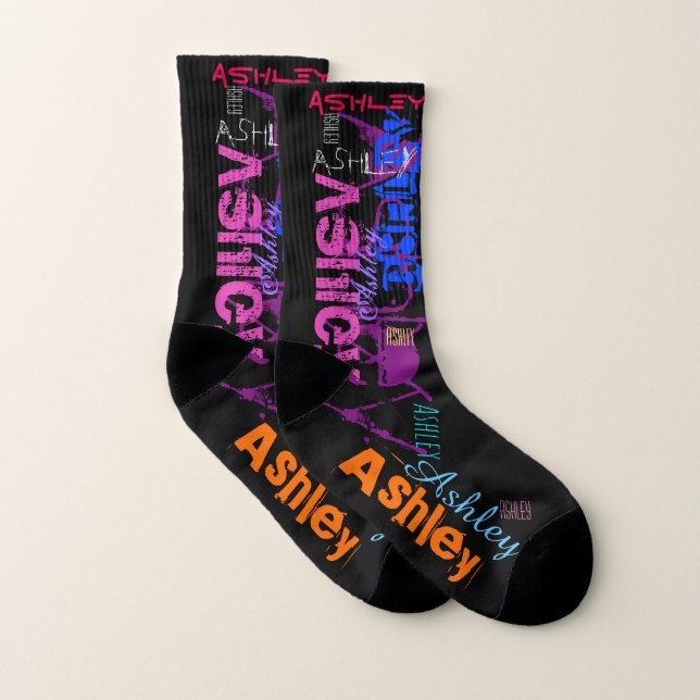 Personalised Repeating name 6 letters W Socks (Pair)