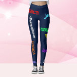 Personalised Repeating NAME Letters Leggings Black<br><div class="desc">Fun,  Bold,  Colourful,  Leggings. Enter your name in the template it repeats like magic.</div>