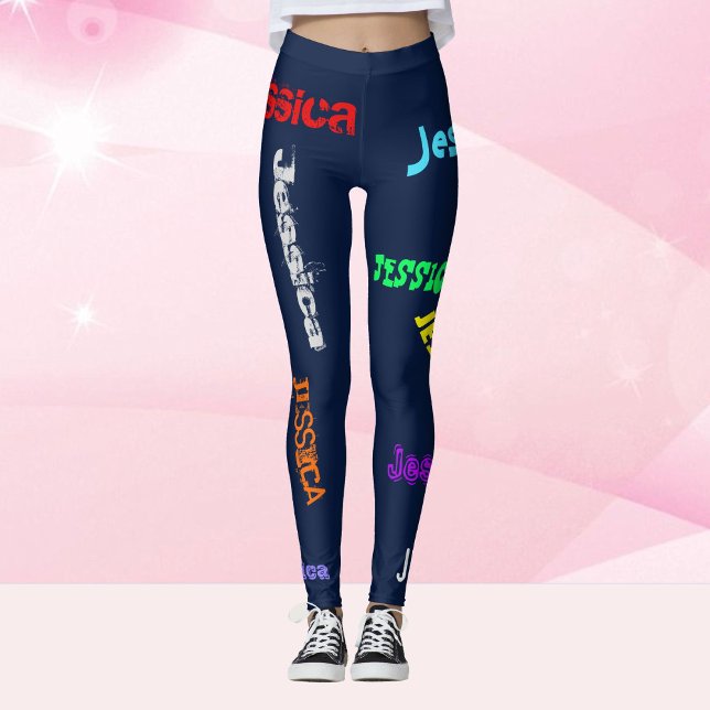 Personalised Repeating NAME Letters Leggings Black (Creator Uploaded)