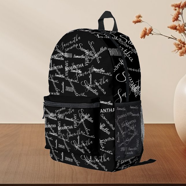 Personalised Repeating Name Monogram Printed Backpack (Creator Uploaded)