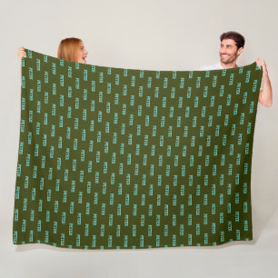 Personalised Repeating Name on Dark Green Fleece Blanket
