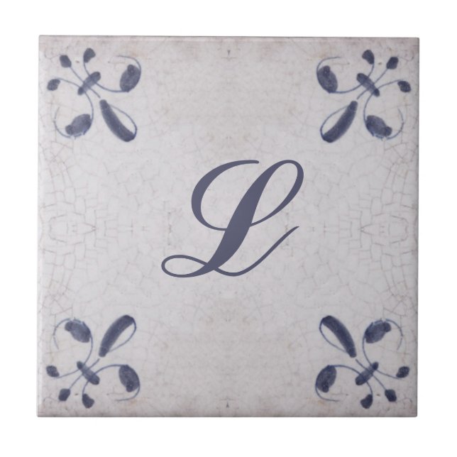Personalised Repro Portuguese Blue Azulejos Tile (Front)