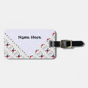 Personalised Republic Korea South Flag Tiled Luggage Tag