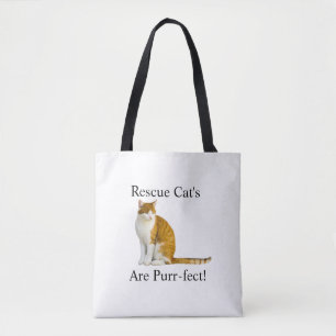 Personalised Rescue Cat's Are Purr-fect Shoulder Tote Bag