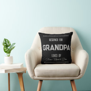 Personalised "Reserved For Grandpa" Cushion