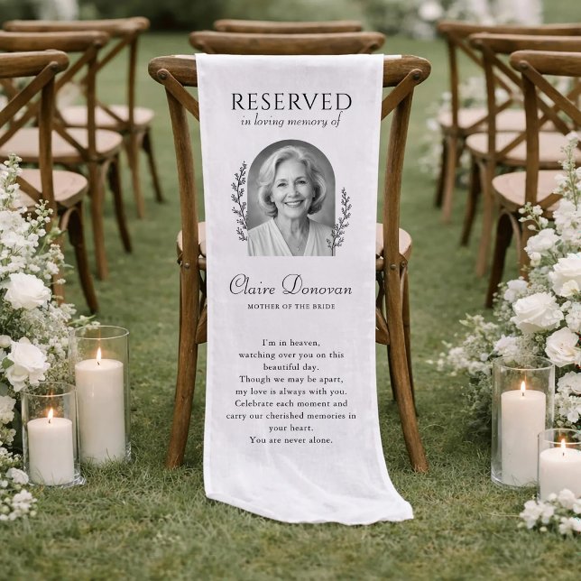Personalised Reserved Wedding Memorial Chair Sign Short Table Runner (Creator Uploaded)