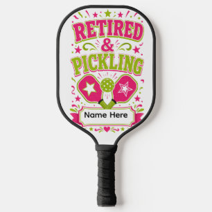 Personalised Retired & Pickling Funny Pickleball P Paddle