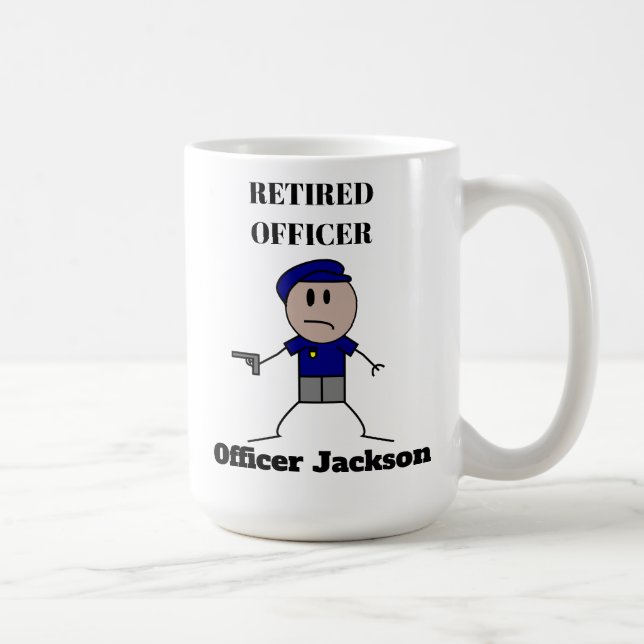 Personalised Retired Police Officer Coffee Mug (Right)