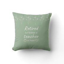 Personalised Retired Teacher Sage Green Monogram
