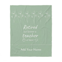 Personalised Retired Teacher Sage Green White 