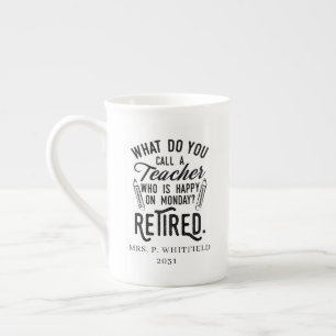 Personalised Retired Teacher School Principal Bone China Mug