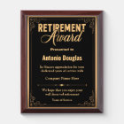Personalised Retirement Award For Retiree