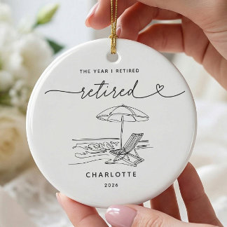 Personalised Retirement Christmas Ornament