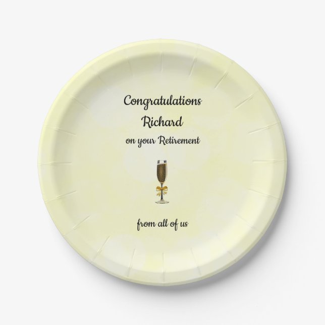 Personalised Retirement design Paper Plate (Front)