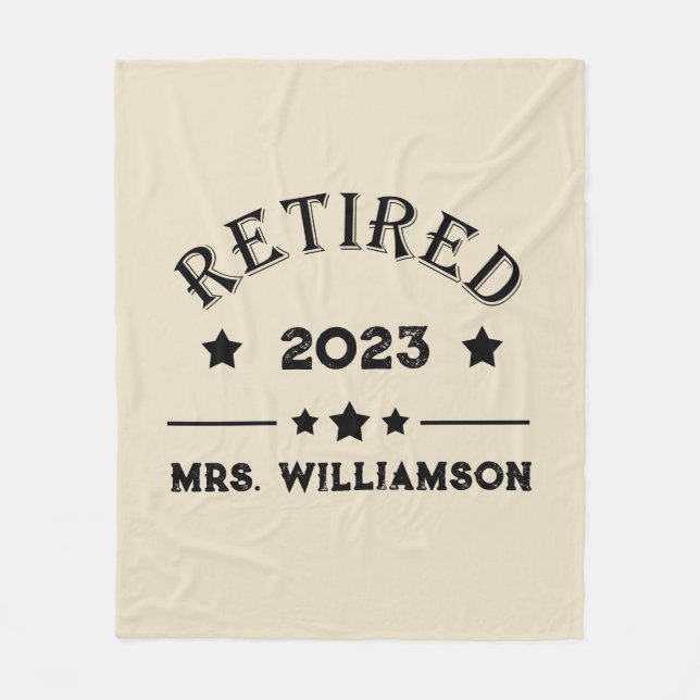 Personalised retirement gift idea fleece blanket (Front)