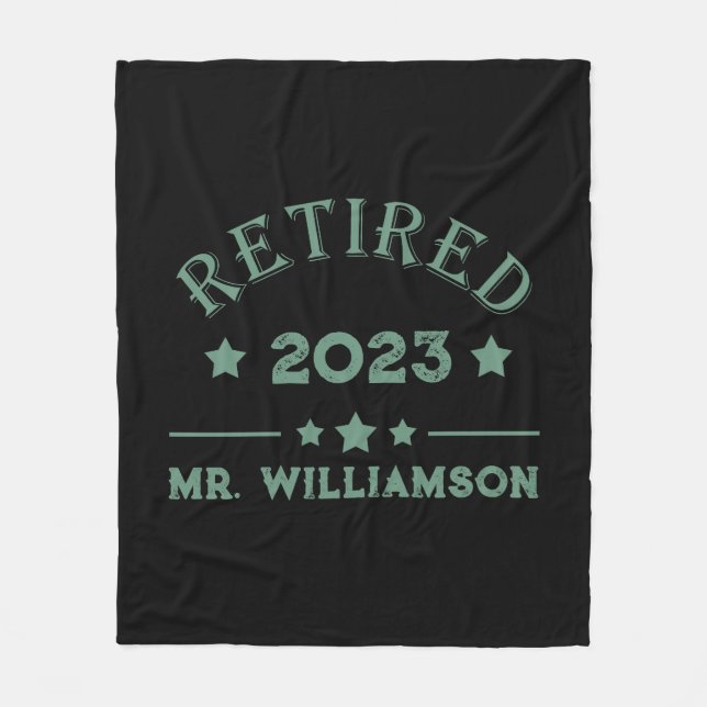 Personalised retirement gift idea fleece blanket (Front)
