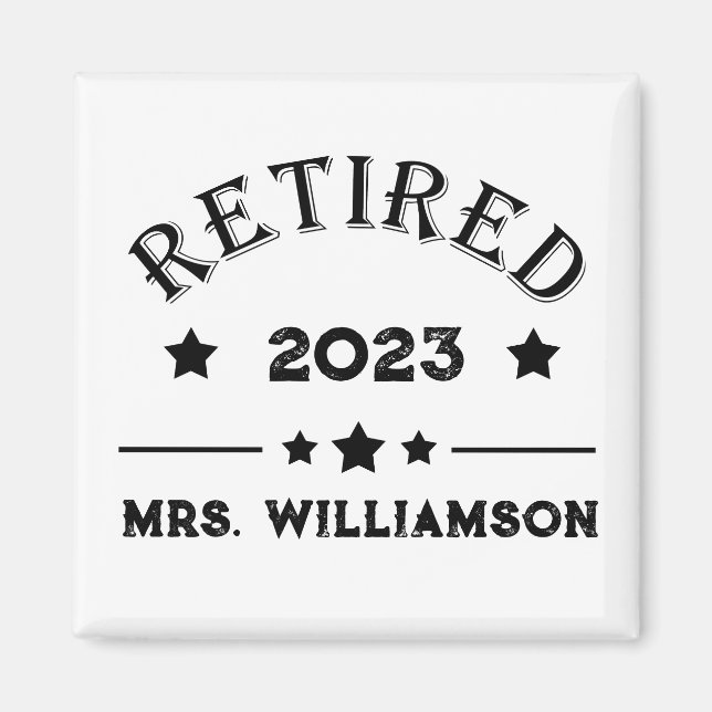 Personalised retirement gift idea magnet (Front)
