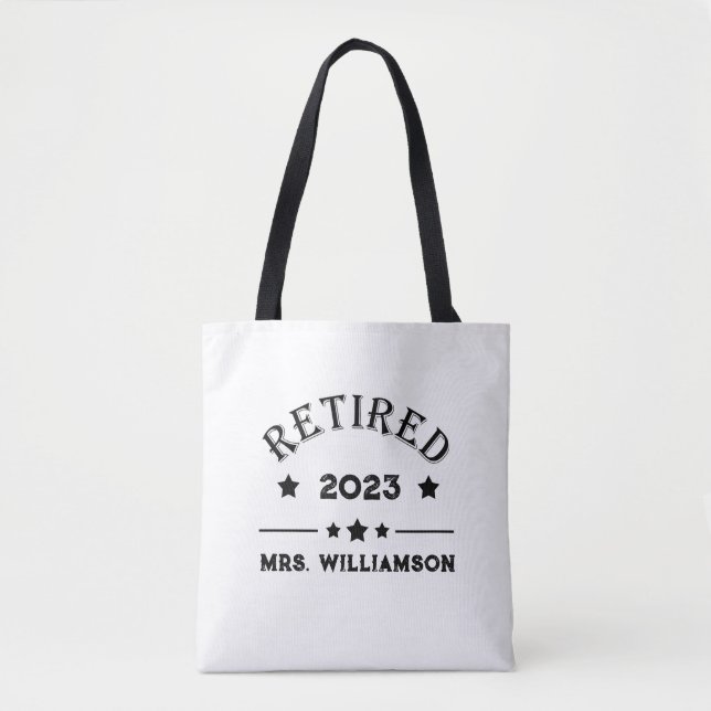 Personalised retirement gift idea tote bag (Front)