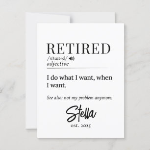 Personalised Retirement Gift – Retired Definition Postcard