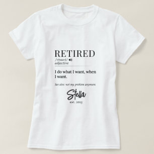 Personalised Retirement Gift – Retired Definition T-Shirt