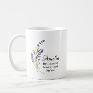 Personalised Retirement Looks Good On You Floral G Coffee Mug
