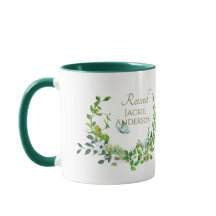 Personalised Retirement Mug Botanical Gold