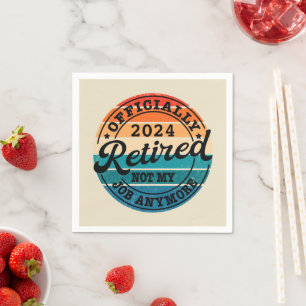 Personalised retirement officially retired napkin