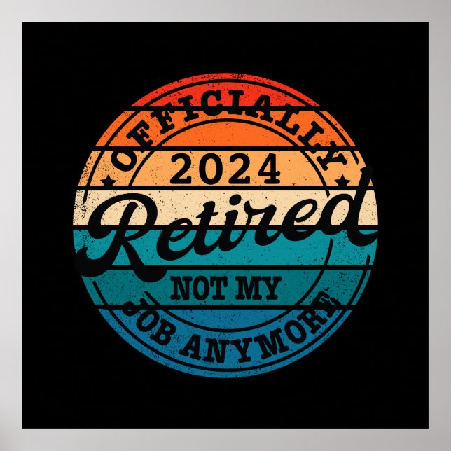 Personalised retirement officially retired vintage poster (Front)