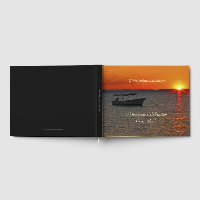 Personalised Retirement Party Book, Fishing Boat Guest Book (Full)